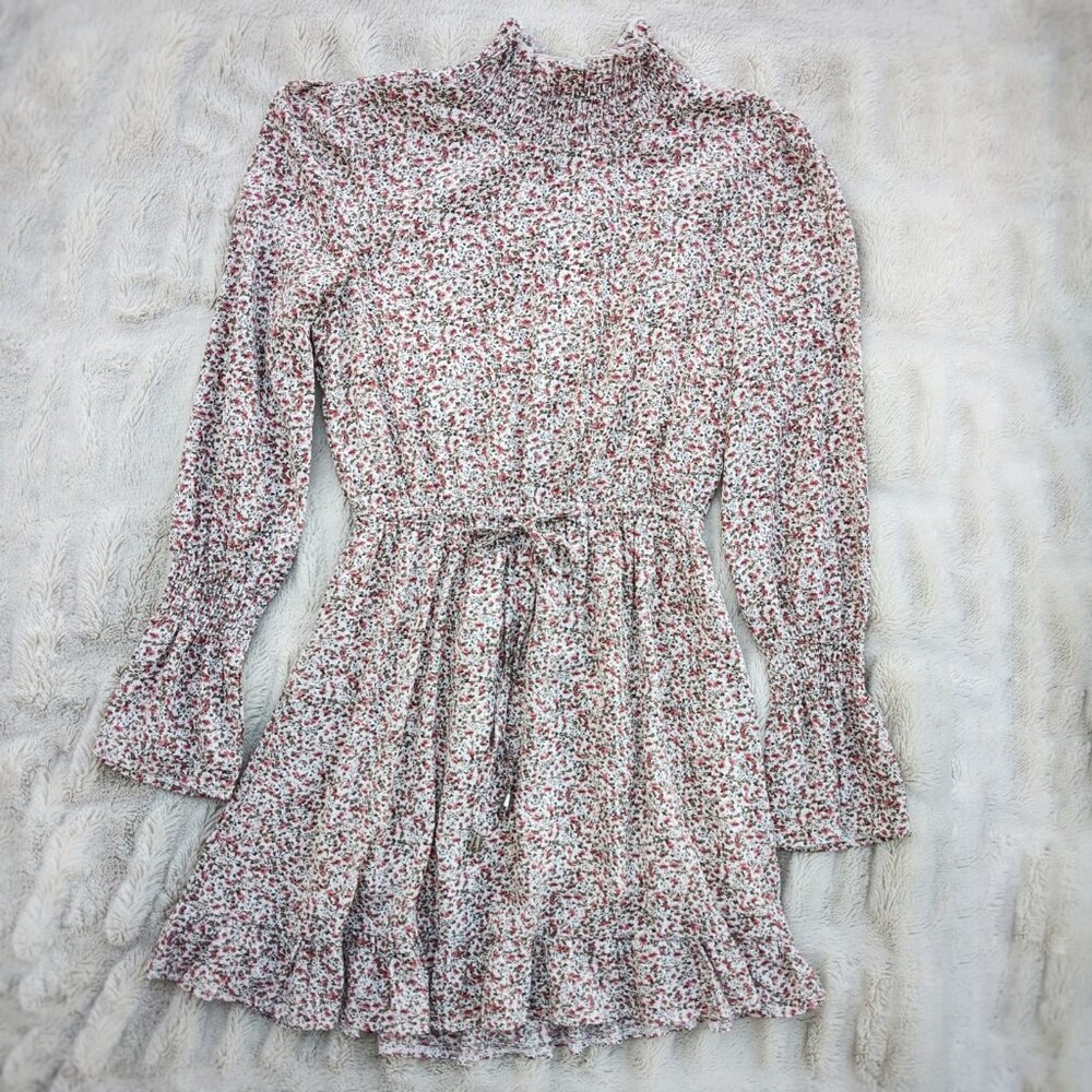 ACHE Floral Long Sleeve Ruffle Cottagecore Mini Dress, Size 4 / S